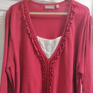 Croft &Barrow Cardigan Red 3x